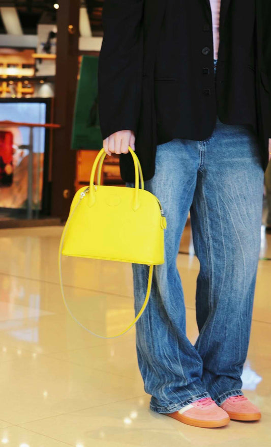 Hermès Bolide 27 in Jaune Citron Epsom Leather, Palladium Hardware (U Stamp)