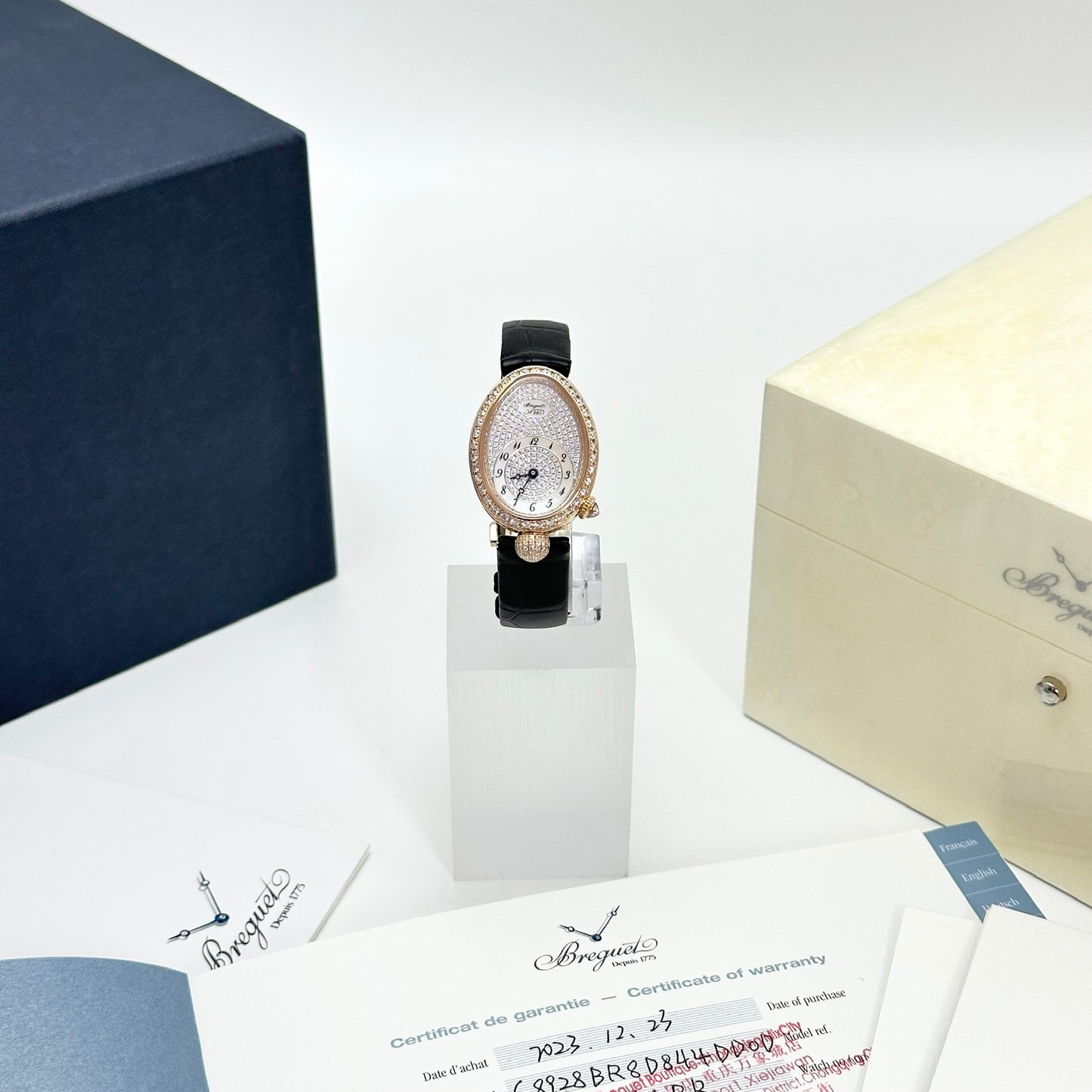 Breguet Reine de Naples 8928BR 18K Rose Gold Factory Diamonds Automatic Watch 2023 Excellent Full Set
