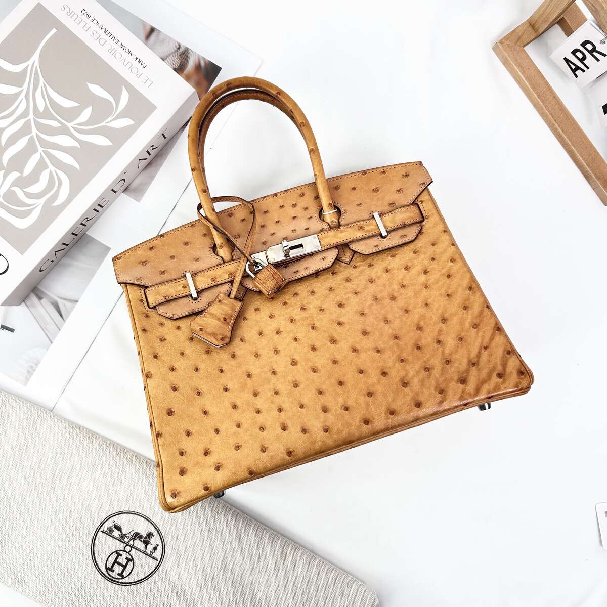 Hermès Birkin 30 in Jaune Ostrich Leather, Palladium Hardware, K Stamp