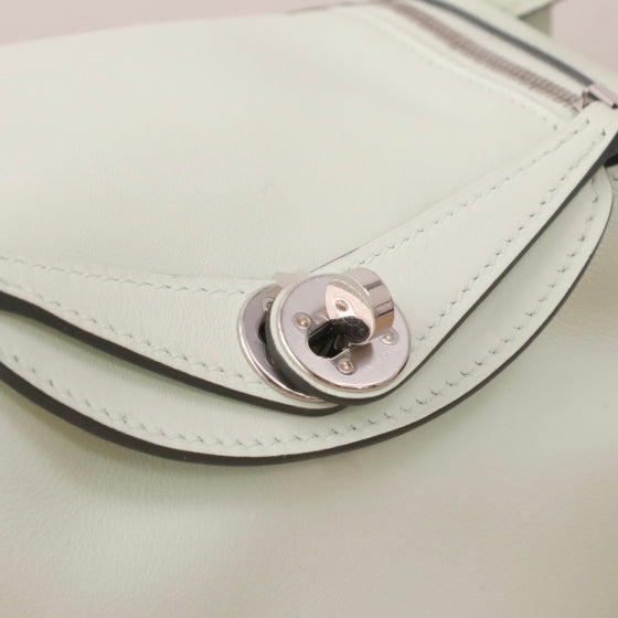 Hermès Mini Lindy Crossbody Bag, Vert Fizz Swift Leather, Palladium Silver Hardware, U Stamp