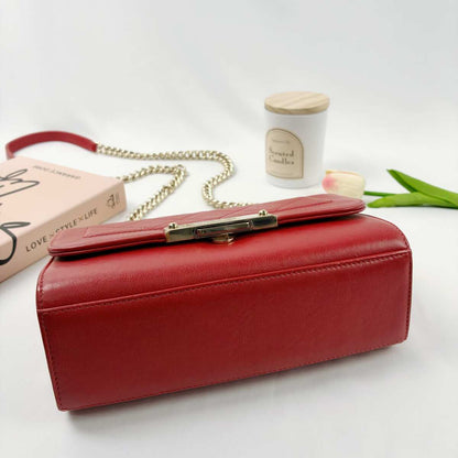 Chanel Trendy CC Top Handle Flap Bag, Red Caviar Leather, Gold-Tone Hardware