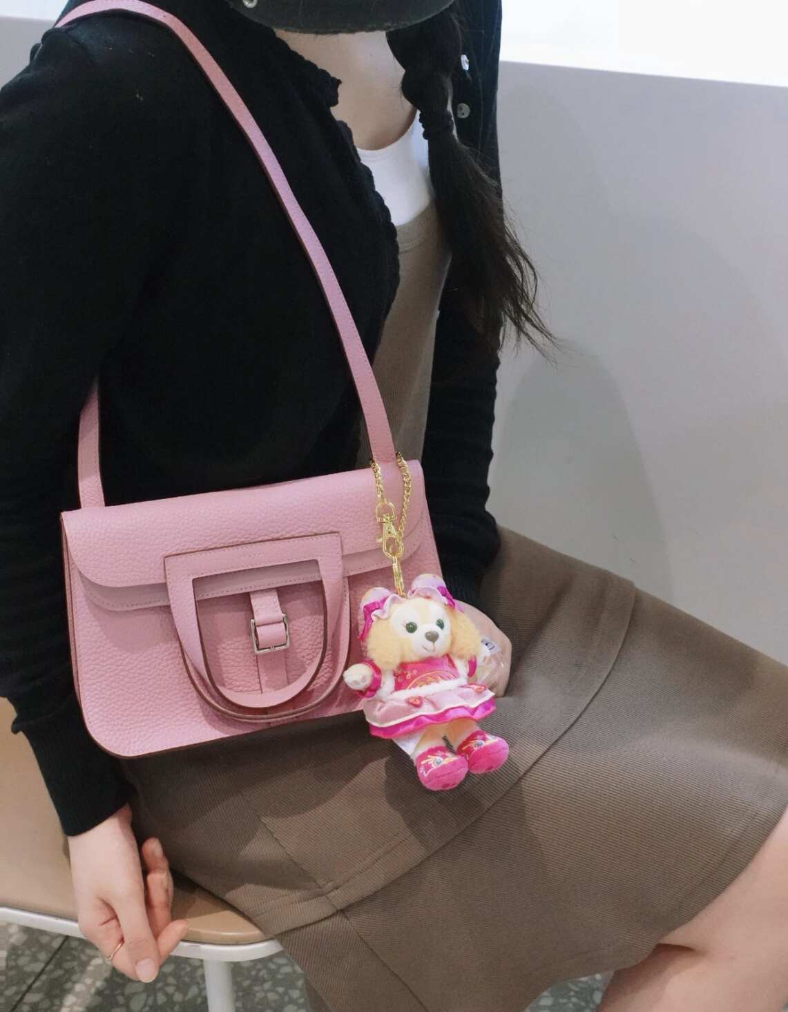 Hermès Halzan 25 Bag, Mauve Sylvestre Taurillon Clemence Leather, Palladium Hardware, U Stamp
