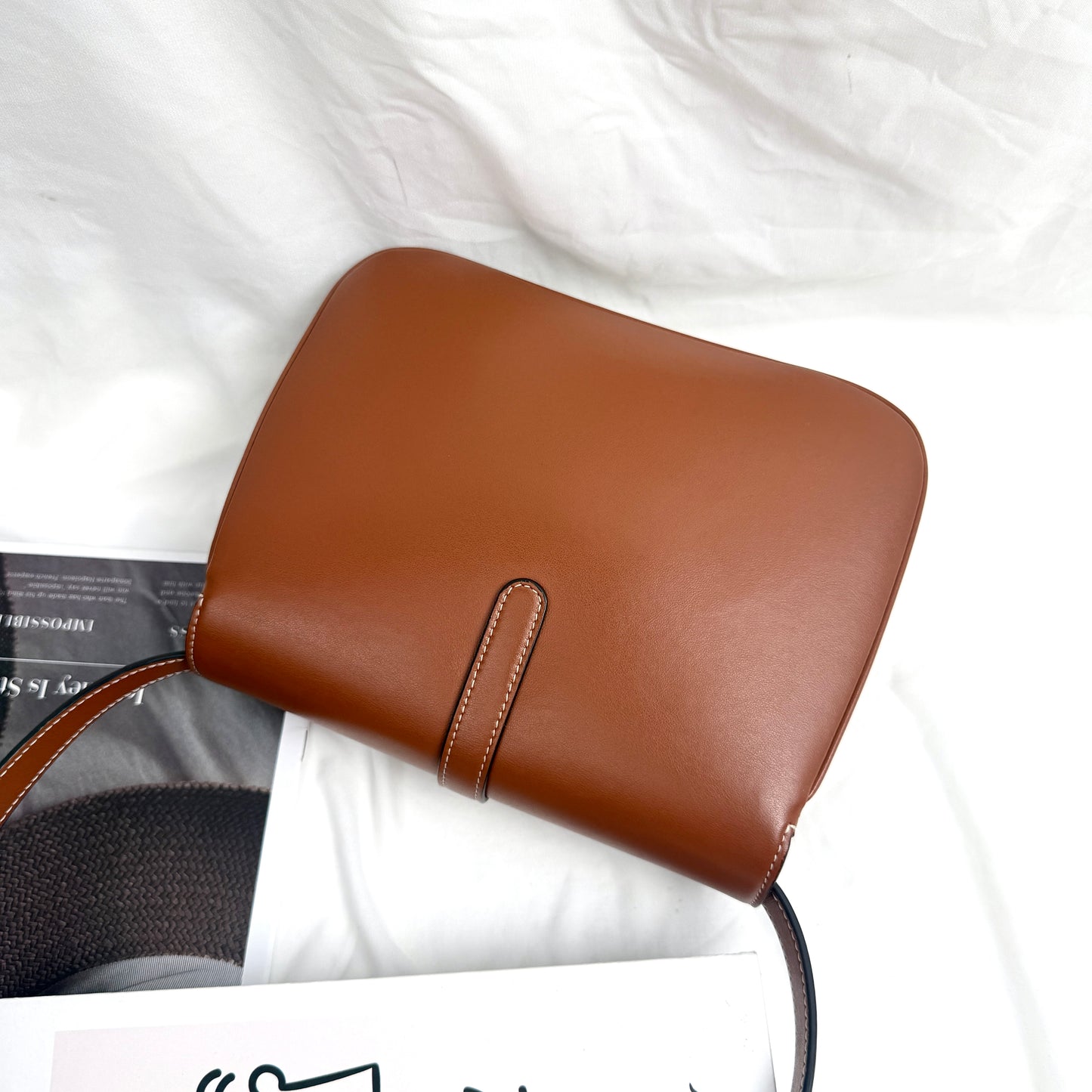 Celine Medium Tabou Shoulder Bag in Brown Smooth Calfskin, Gold Padlock Hardware