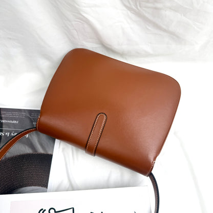 Celine Medium Tabou Shoulder Bag in Brown Smooth Calfskin, Gold Padlock Hardware