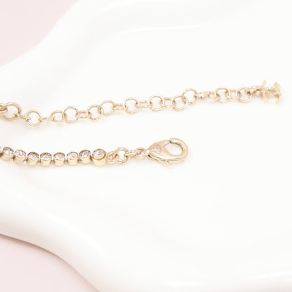 Chanel Perfume Bottle Pendant Necklace, Crystal & Imitation Pearl, Gold-tone Metal Setting