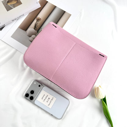 Hermès Halzan 25 Bag, Mauve Sylvestre Taurillon Clemence Leather, Palladium Hardware, U Stamp