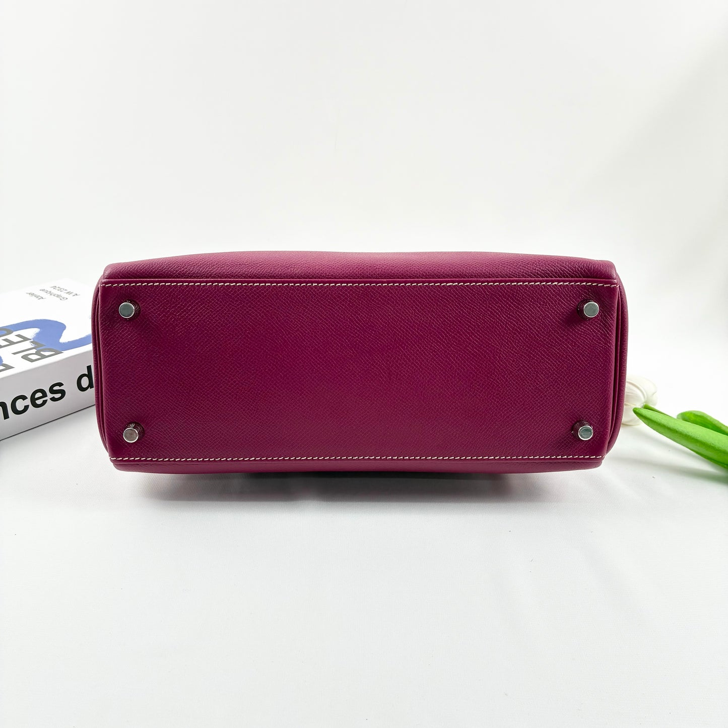 Hermès Kelly 28 in Cyclamen Epsom Leather, Palladium Hardware, Circle O Stamp