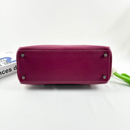 Hermès Kelly 28 in Cyclamen Epsom Leather, Palladium Hardware, Circle O Stamp