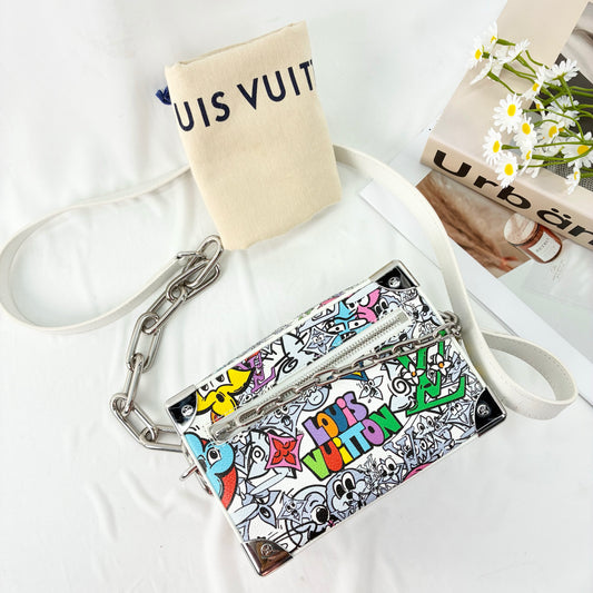 Louis Vuitton Mini Soft Trunk Crossbody Bag in Limited Edition Graffiti Printed Canvas
