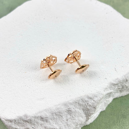Piaget Rose 18K Rose Gold Openwork Single Diamond Stud Earrings