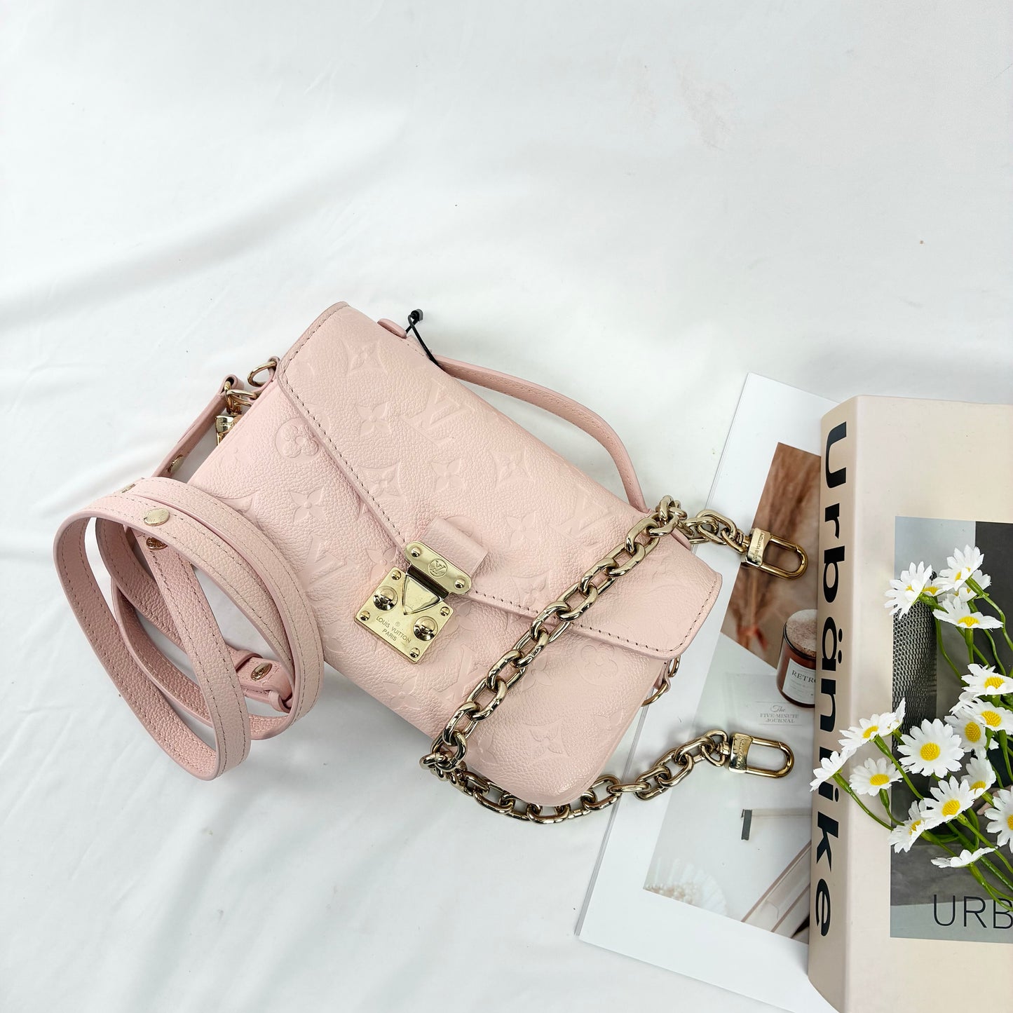 Louis Vuitton Pochette Métis East West in Pink Monogram Empreinte Leather